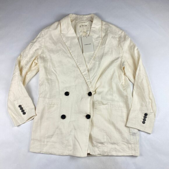 NWT Everlane The Linen Double Breasted Blazer Women's Size 2 - Picture 3 of 16
